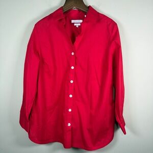 NWT Foxcroft for Appleseed's Wrinkle Free Red Button Down Shirt 18W